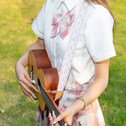 Avant Sangle Ukulélé Tissage Lavande Pastel