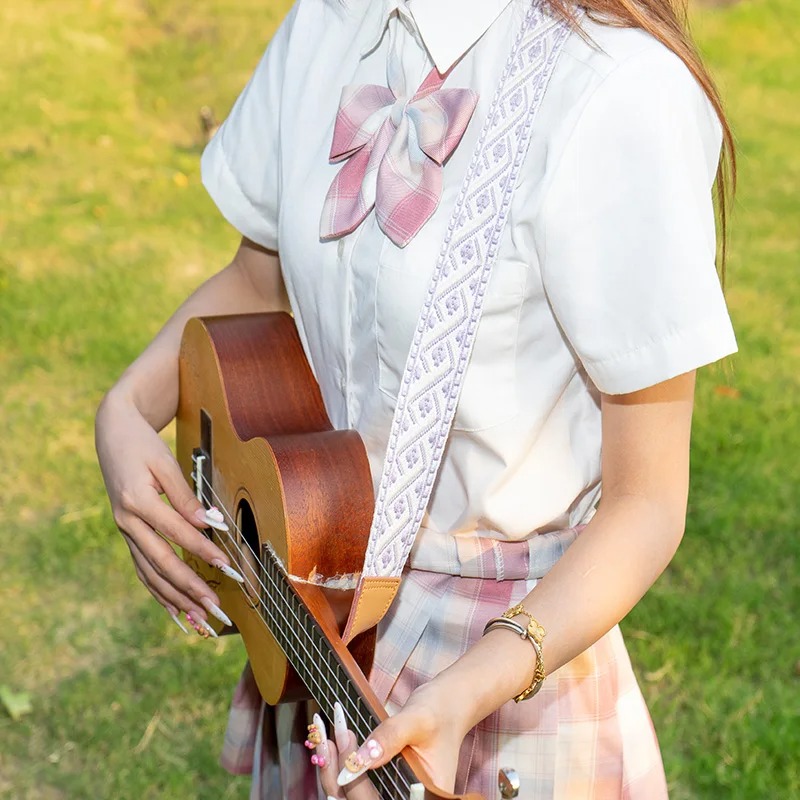 Avant Sangle Ukulélé Tissage Lavande Pastel