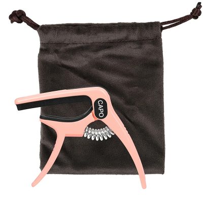 Capodastre Guitare - Couleurs Pastel avec Pochette de Rangement Couleur Rose