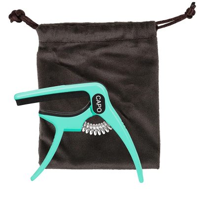 Capodastre Guitare - Couleurs Pastel avec Pochette de Rangement Couleur vert Menthe