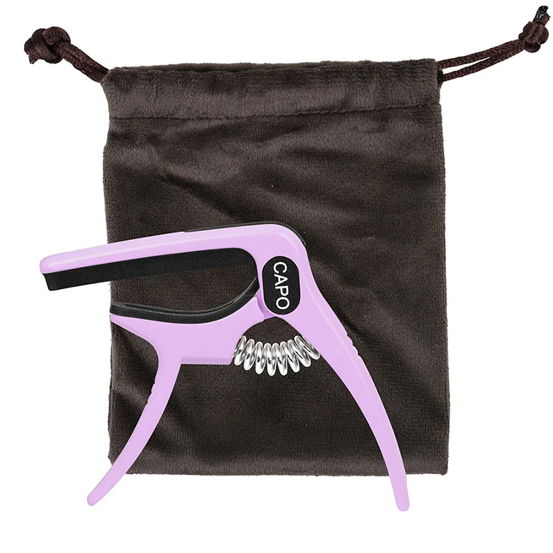 Capodastre Guitare - Couleurs Pastel avec Pochette de Rangement Violet