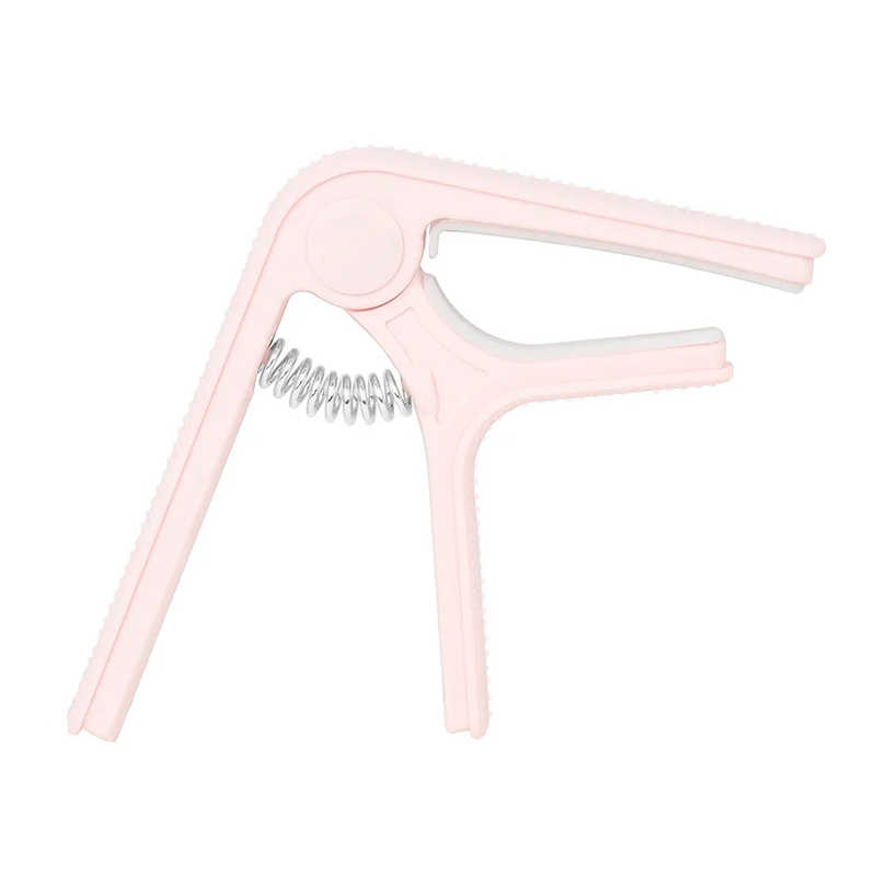 Capodastre Guitare Léger au Design Pastel à Ressort en Acier Inoxydable Couleur Rose