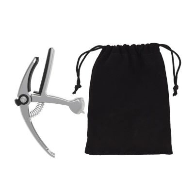 Capodastre Guitare Multifonction 5-en-1 « Tête de Chat » - Alliage Métallique & Clip Porte-Médiator Couleur Argent