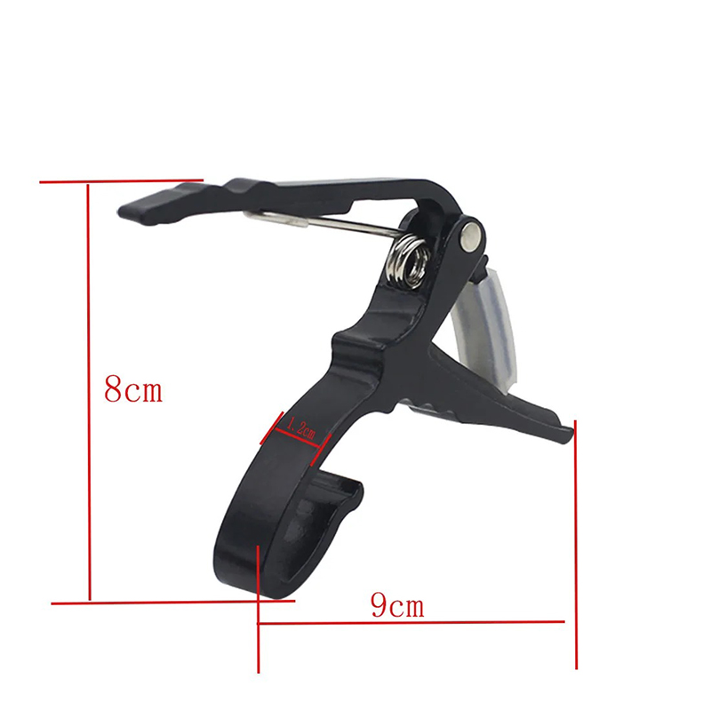 Dimensions Capodastre Guitare Modèle Léger à Ressort Ergonomique