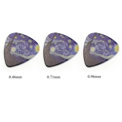 Dimensions Plectres Guitare Ciel Étoilé - Lot de 3 médiators en celluloïd (0.46 0.71 0.96 mm)