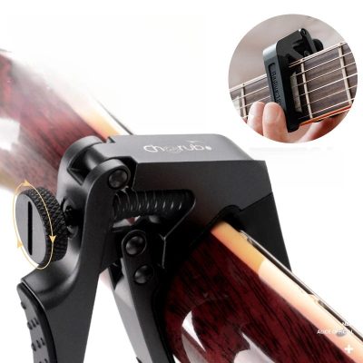 Vue de face Capodastre Guitare Professionnel Réglable - Précision Multi-Radius & Serrage Micrométrique