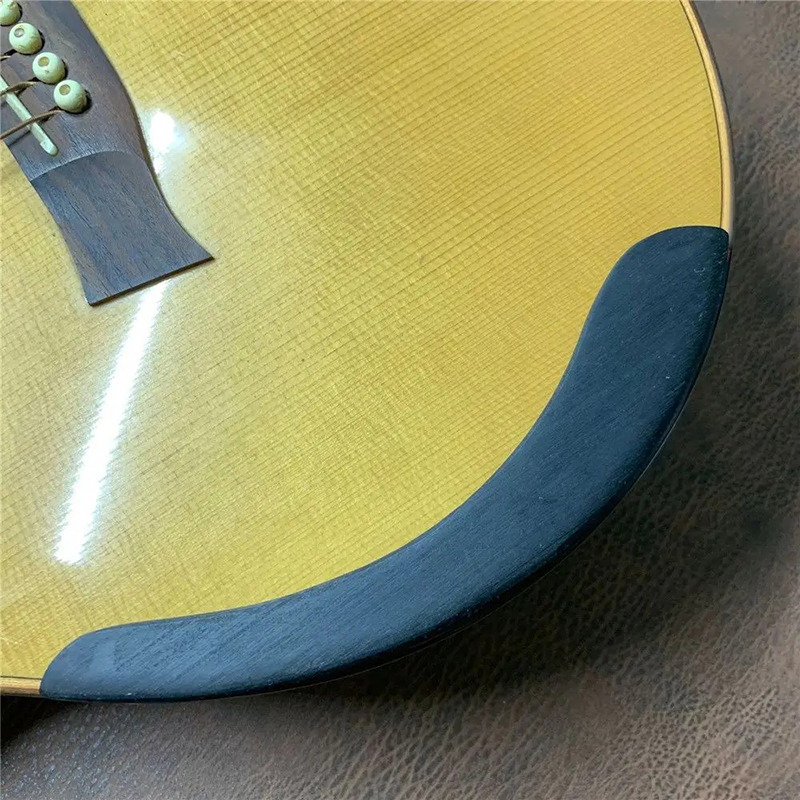 Accoudoir Guitare Acoustique en Bois, Repose-bras Ergonomique pour Guitare Folk et Classique (PalissandreÉbène) Couleur Noir