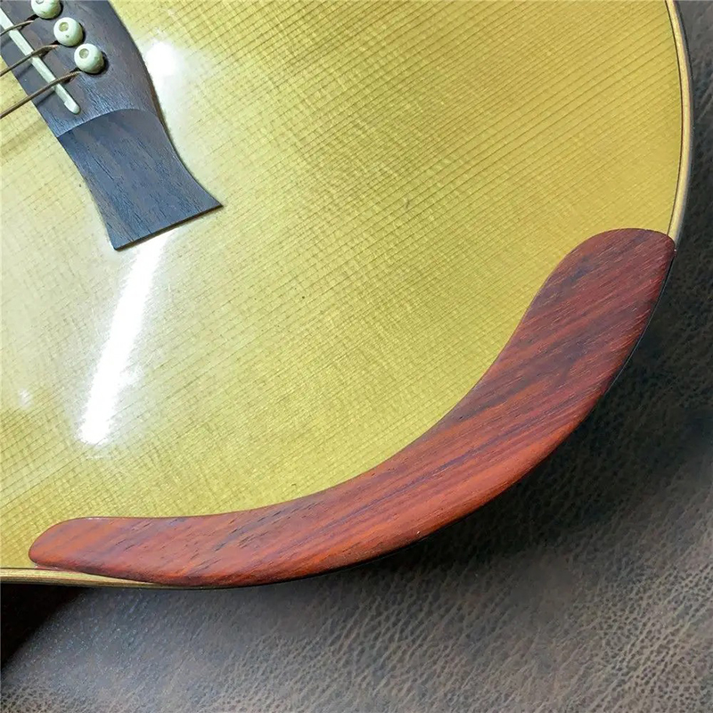 Accoudoir Guitare Acoustique en Bois, Repose-bras Ergonomique pour Guitare Folk et Classique (PalissandreÉbène) Couleur Rouge