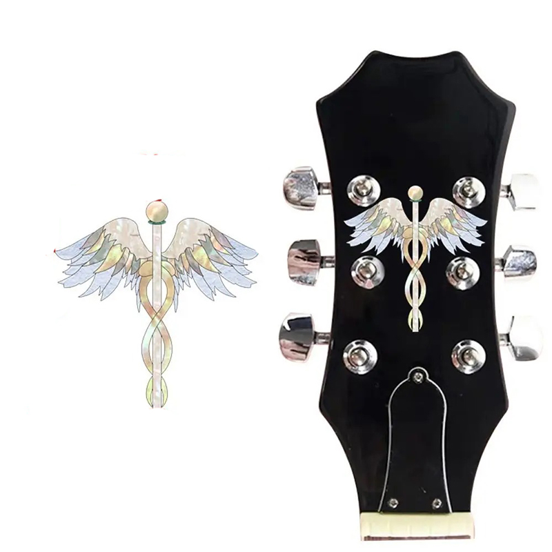 Autocollant de Tête de Guitare Ailes du Son - Motif Caduceus Nacré