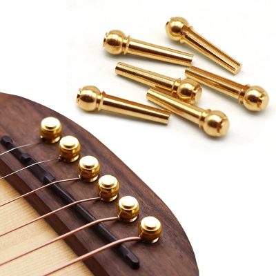 Avant Chevilles de Chevalet en Laiton Massif pour Guitare Acoustique - Set de 6 Pièces Haute Résonance