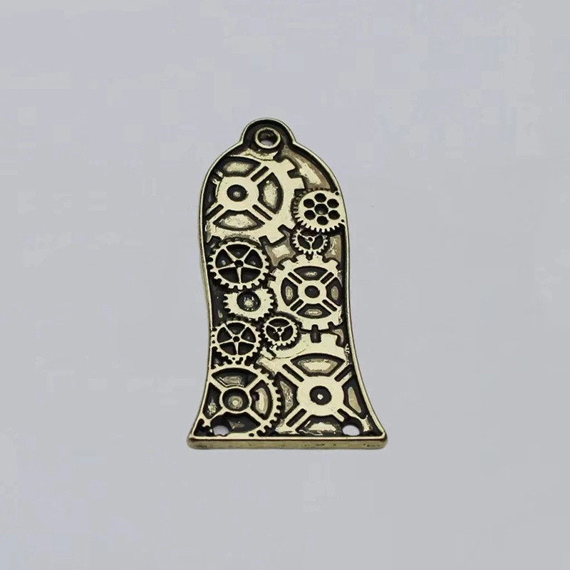 Avant Guide-Cordes Guitare Design Steampunk Métallique Couleur Or