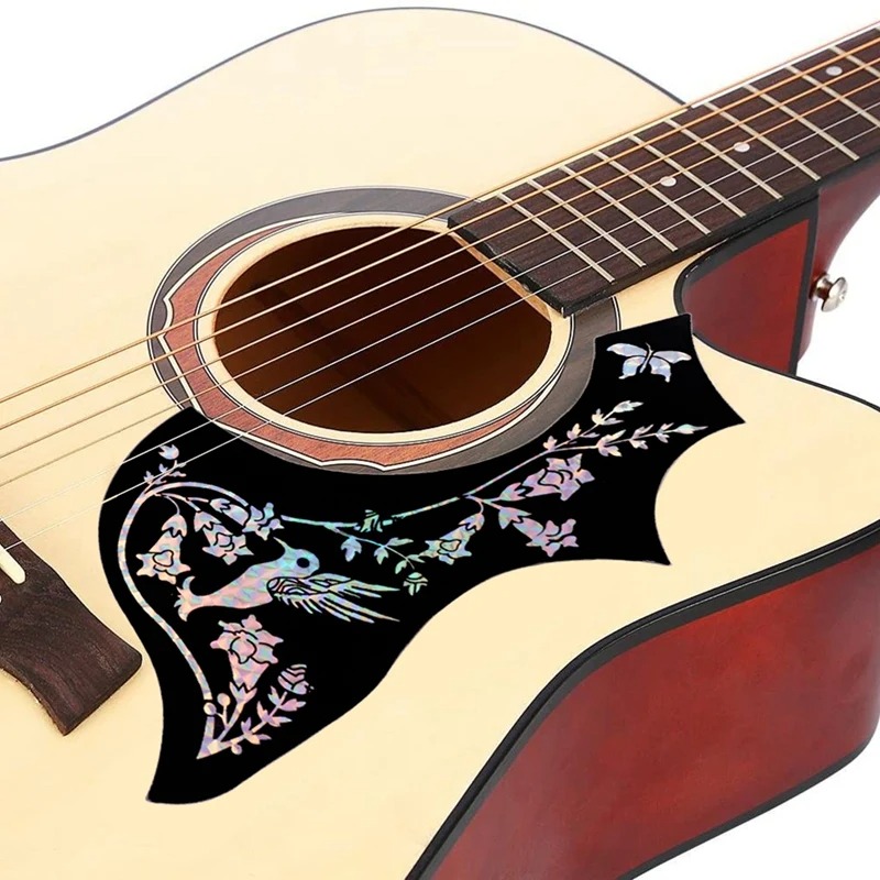Avant Pickguard « Symphonie des Colibris Nacrés » - Protection Décorative pour Guitare Acoustique Lot de 2 pièces !