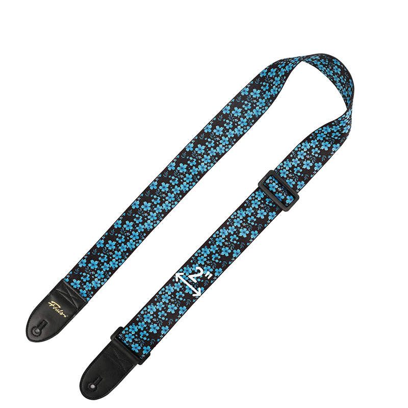 Avant Sangle Guitare Classique Fleurs Bleues Vintage