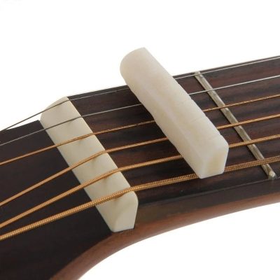 Avant Set Sillet de Tête & Silet de Chevalet pour Guitare Acoustique - Imitation Os Naturel