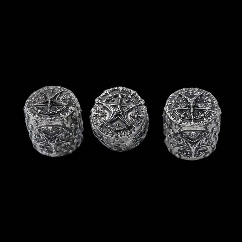 Boutons de Volume Guitare Pentagramme Métallique Antique Couleur Argent