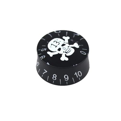 Boutons de Volume Guitare Skull 13 Blanc et Noir - Lot de 4 pièces !