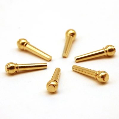 Chevilles de Chevalet en Laiton Massif pour Guitare - Acoustique - Set de 6 Pièces Haute Résonance