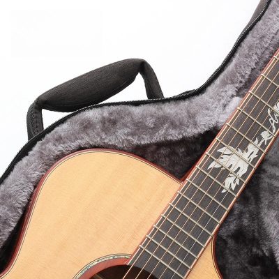 Details Étui Guitare Acoustique Semi-Rigide 40-41 Pouces, Housse Sac à Dos Légère (1.7kg) pour FolkDreadnought, Intérieur Doublure Peluche