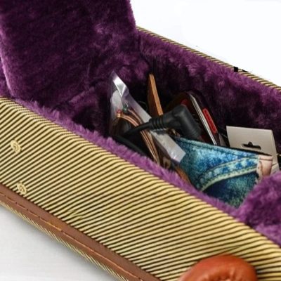Details Étui Guitare Acoustique Tweed Vintage, Hardshell Case Rigide 40-41 Pouces, avec Sangles Sac à Dos
