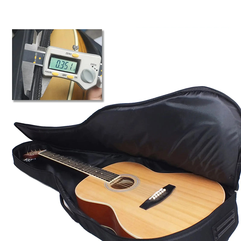 Details Housse Guitare Acoustique 41 Pouces, Gig Bag Sac à Dos Noir, Housse Transport Imperméable pour Guitare Folk Dreadnought