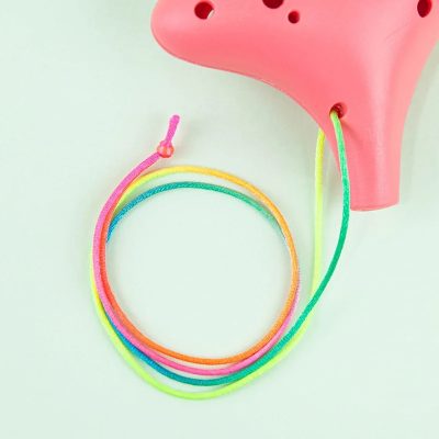 Details Ocarina 12 Trous Alto C en Plastique, Kit Débutant Anti-chute avec Cordon (Plusieurs Couleurs)