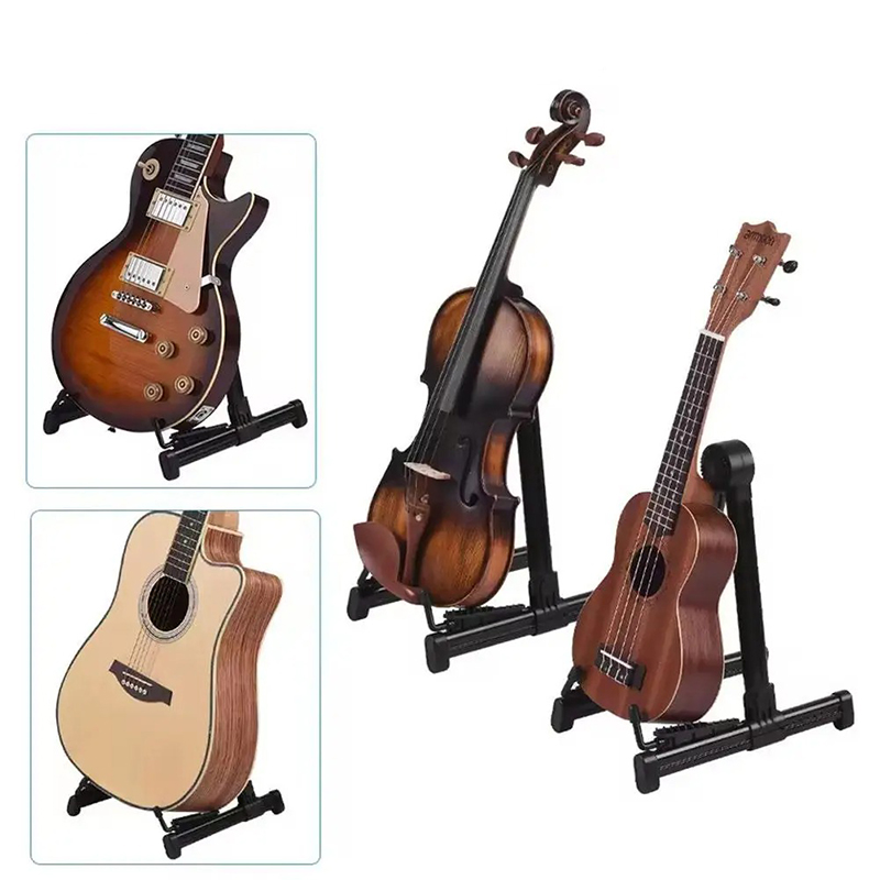 Details Stand Guitare Universel Pliable, Support A-Frame pour Guitare Acoustique, Électrique, Basse, Ukulélé, Violon