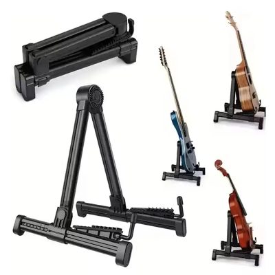 Details - Stand Guitare Universel Pliable, Support A-Frame pour Guitare Acoustique, Électrique, Basse, Ukulélé, Violon