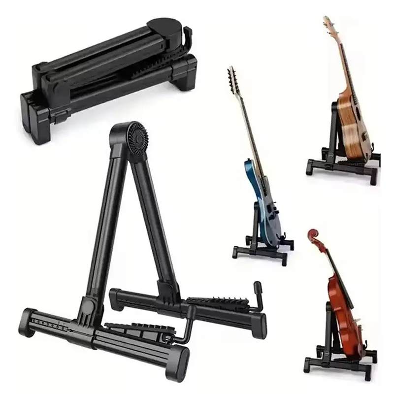 Details - Stand Guitare Universel Pliable, Support A-Frame pour Guitare Acoustique, Électrique, Basse, Ukulélé, Violon
