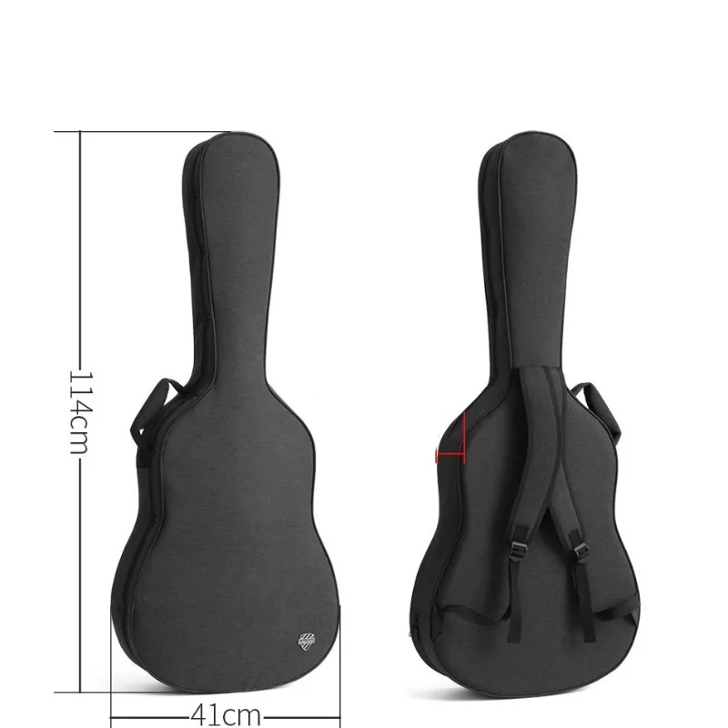 Dimensions Étui Guitare Acoustique Semi-Rigide 40-41 Pouces, Housse Sac à Dos Légère (1.7kg) pour FolkDreadnought, Intérieur Doublure Peluche