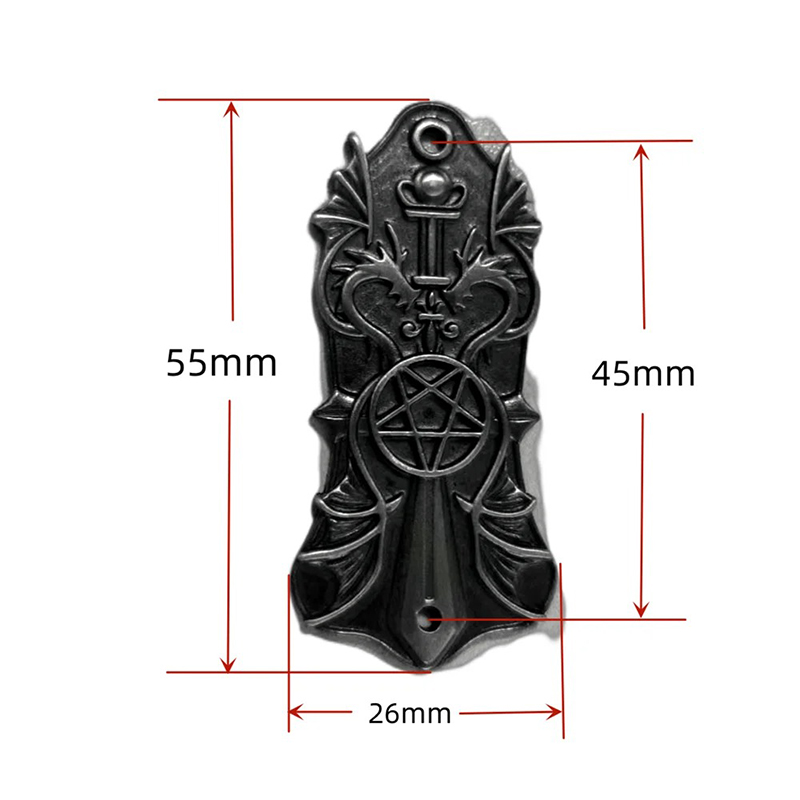 Dimensions Guide-Cordes Guitare Pentagramme & Dragons Métalliques