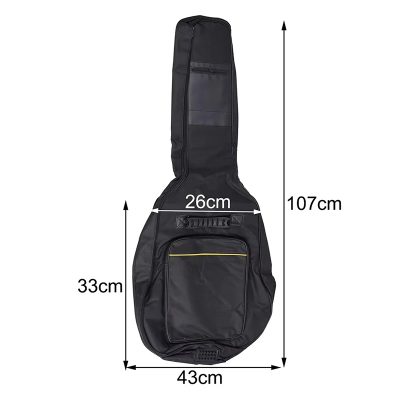 Dimensions Housse Guitare Acoustique 41 Pouces, Gig Bag Sac à Dos Noir, Housse Transport Imperméable pour Guitare Folk Dreadnought