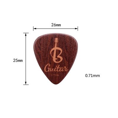 Dimensions Plectres Bois Gravés Nature Sonore - Lot de 5 médiators !