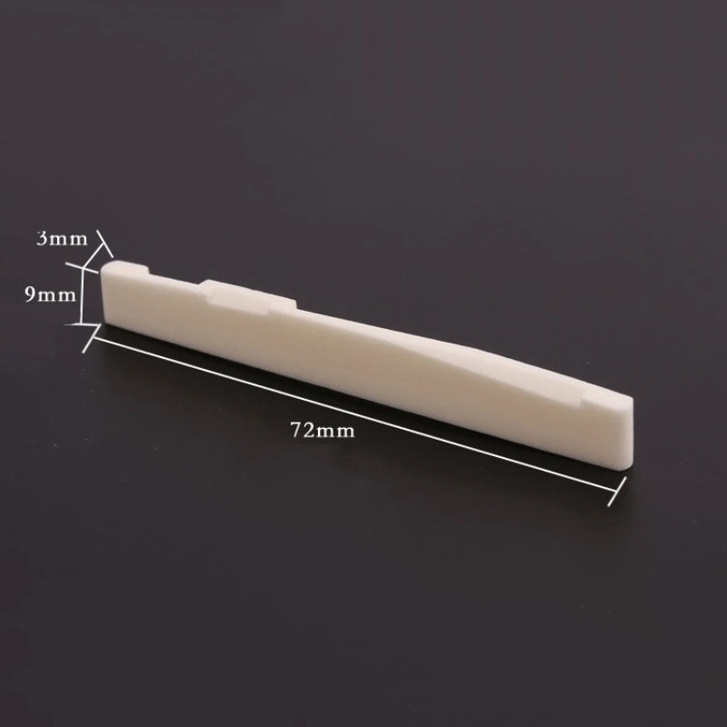 Dimensions Set Sillet de Tête & Silet de Chevalet pour Guitare Acoustique - Imitation Os Naturel