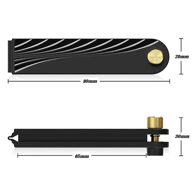Dimensions Silencieux de Guitare Acoustique « QuietTone » Atténuateur de Cordes Réglable avec Mousse Anti-Résonance