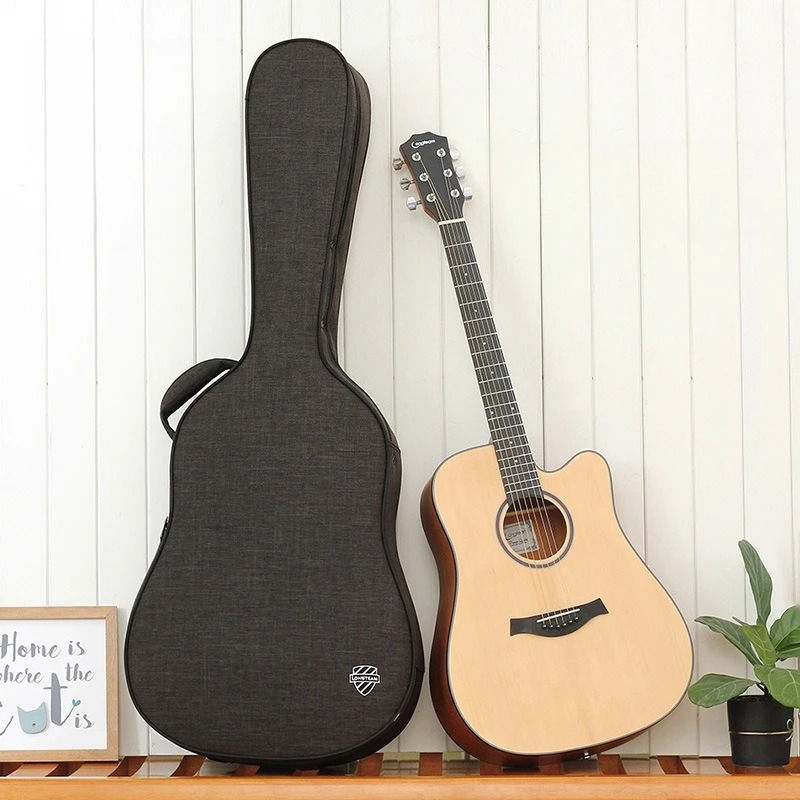 Étui Guitare Acoustique Semi-Rigide 40-41 Pouces, Housse Sac à Dos Légère (1.7kg) pour - FolkDreadnought, Intérieur Doublure Peluche