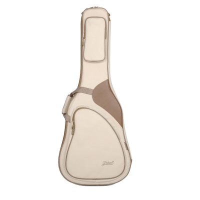 Housse Guitare Acoustique Rembourrée, Gig Bag Sac à Dos avec Support de Manche, Design Bicolore pour FolkDreadnought Couleur Beige