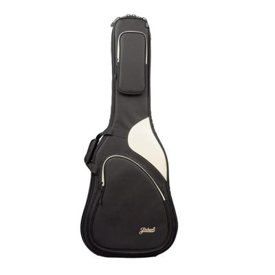 Housse Guitare Acoustique Rembourrée, Gig Bag Sac à Dos avec Support de Manche, Design Bicolore pour FolkDreadnought Couleur Noir
