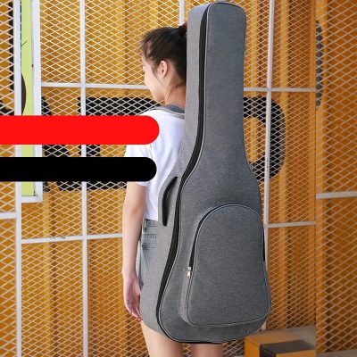 Housse Guitare Acoustique Tissu Chiné, Gig Bag Sac à Dos pour Guitare Classique Folk 41 Couleur Gris