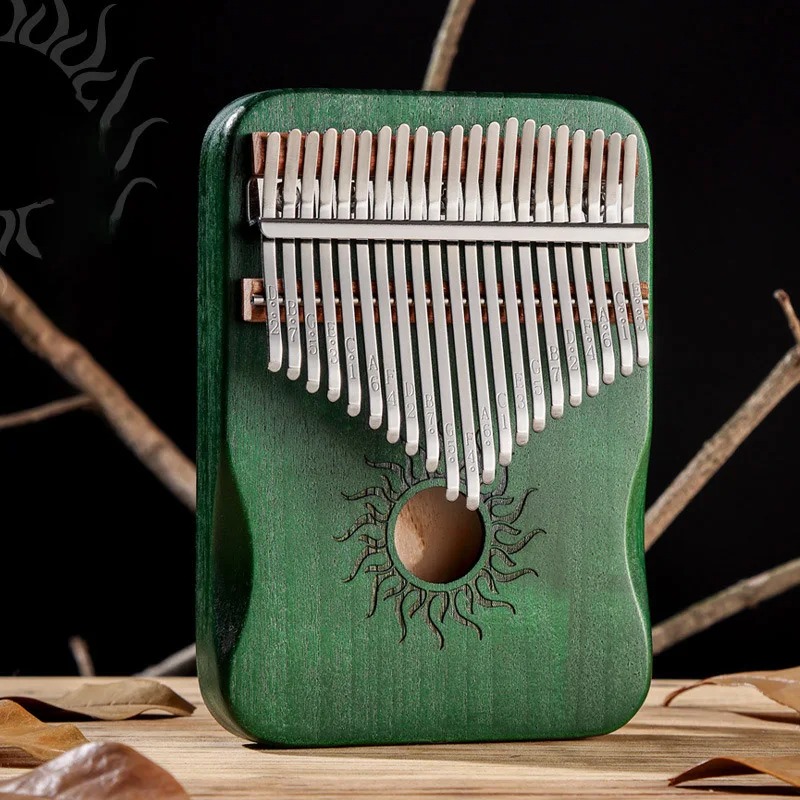 Kalimba 21 Lames “Soleil du Crépuscule” Couleur Vert