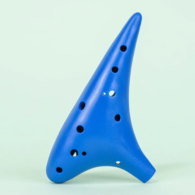 Ocarina 12 Trous Alto C en Plastique, Kit Débutant Anti-chute avec Cordon (Plusieurs Couleurs) Couleur Bleu