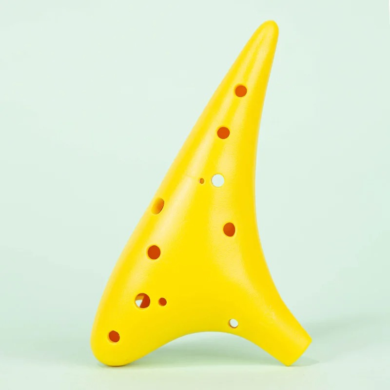 Ocarina 12 Trous Alto C en Plastique, Kit Débutant Anti-chute avec Cordon (Plusieurs Couleurs) Couleur Jaune