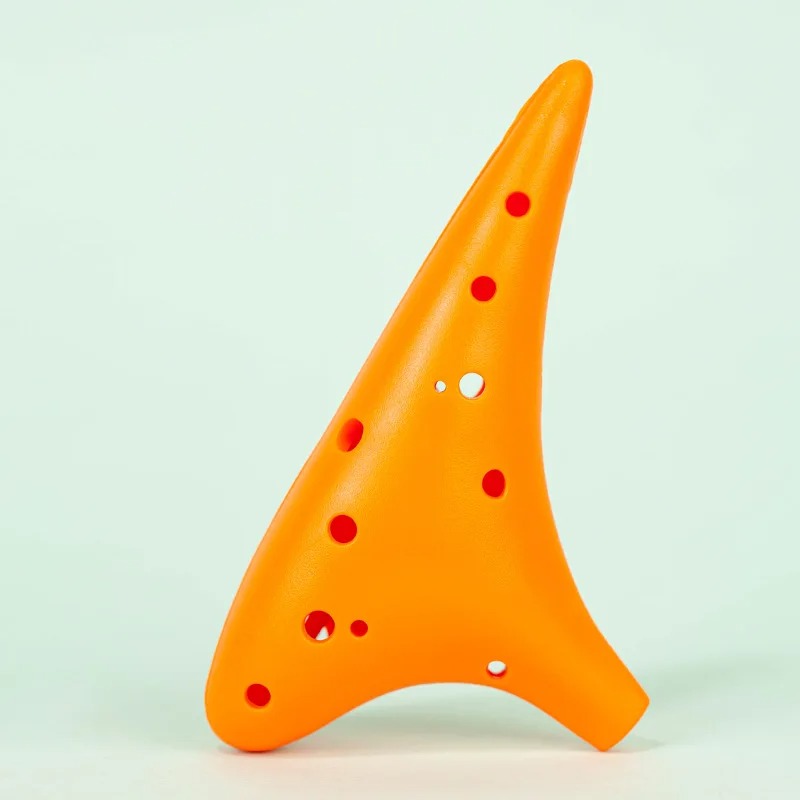 Ocarina 12 Trous Alto C en Plastique, Kit Débutant Anti-chute avec Cordon (Plusieurs Couleurs) Couleur Orange