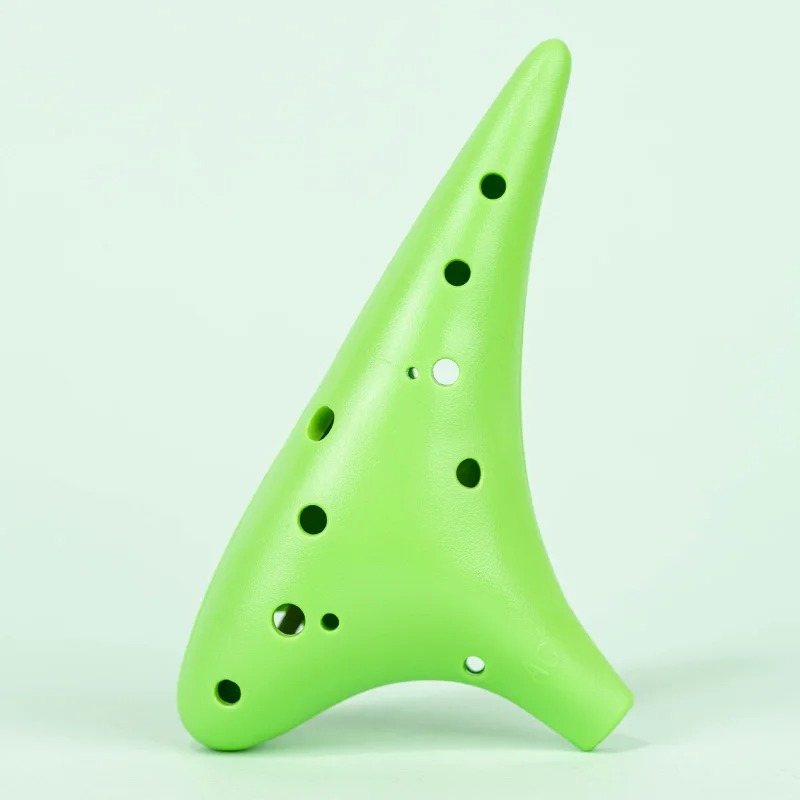 Ocarina 12 Trous Alto C en Plastique, Kit Débutant Anti-chute avec Cordon (Plusieurs Couleurs) Couleur Vert