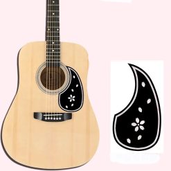 Pickguard Guitare Acoustique - Fleur Nacrée sur Fond d’Ébène