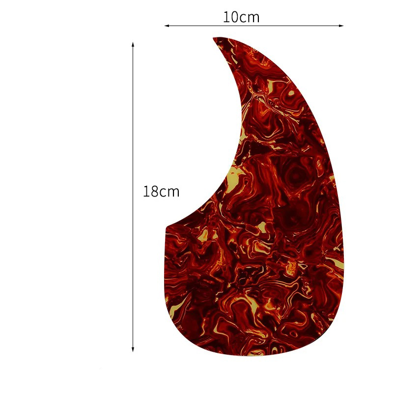 Pickguard de Guitare Celluloïd Nacré Uni Couleur Rouge 18 cm