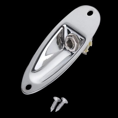 Plaque Jack Bateau Guitare Connecteur 6,35 mm type Stratocaster Couleur Argent