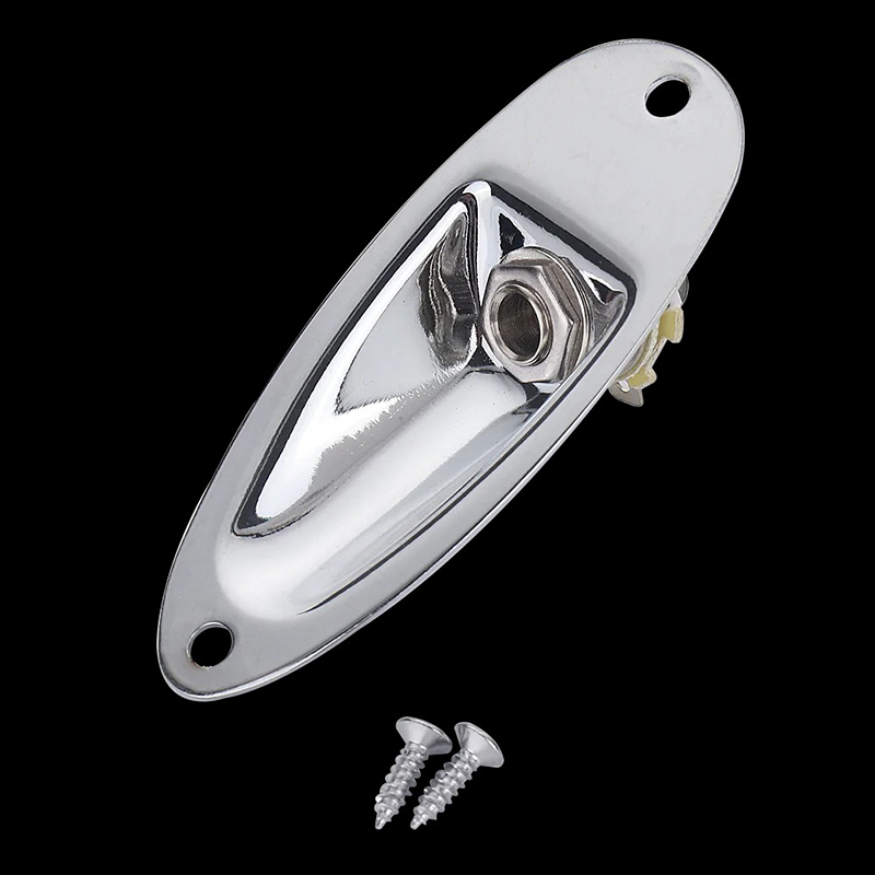Plaque Jack Bateau Guitare Connecteur 6,35 mm type Stratocaster Couleur Argent
