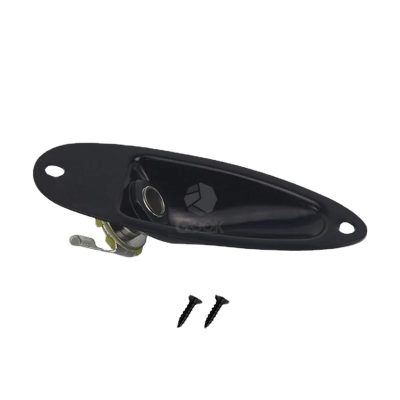 Plaque de Sortie Jack pour Guitare ST - Métal Finition Premium Couleur Noir