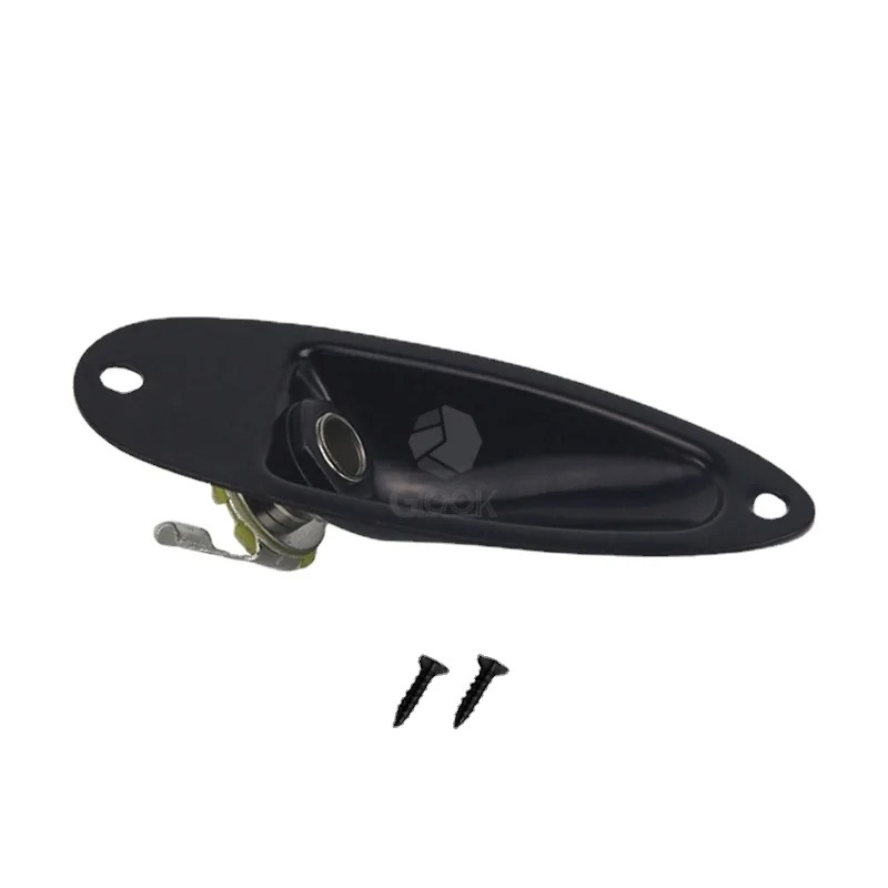 Plaque de Sortie Jack pour Guitare ST - Métal Finition Premium Couleur Noir