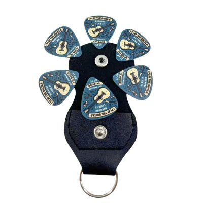 Plectres Humoristiques I Play the Guitar - Because I Like It - Set de 6 avec Porte-Clés Étui